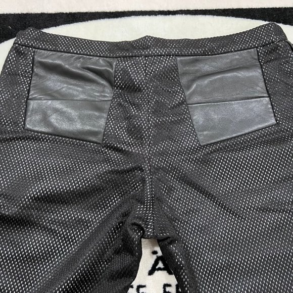 ADA + NIK Mesh Perforated Silver Lining Lambskin Trim and Pockets Jogger Pants - Picture 3 of 7